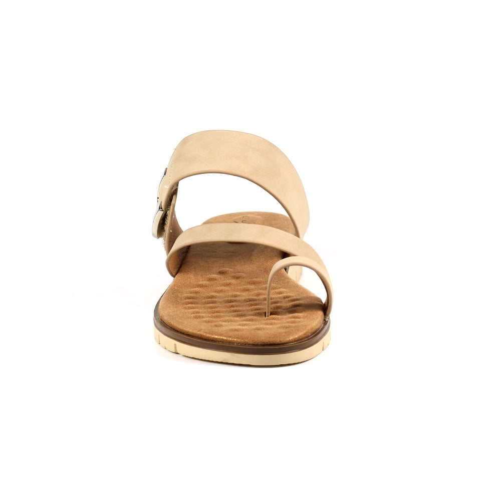 Ellis Beige Toe Loop Sandals