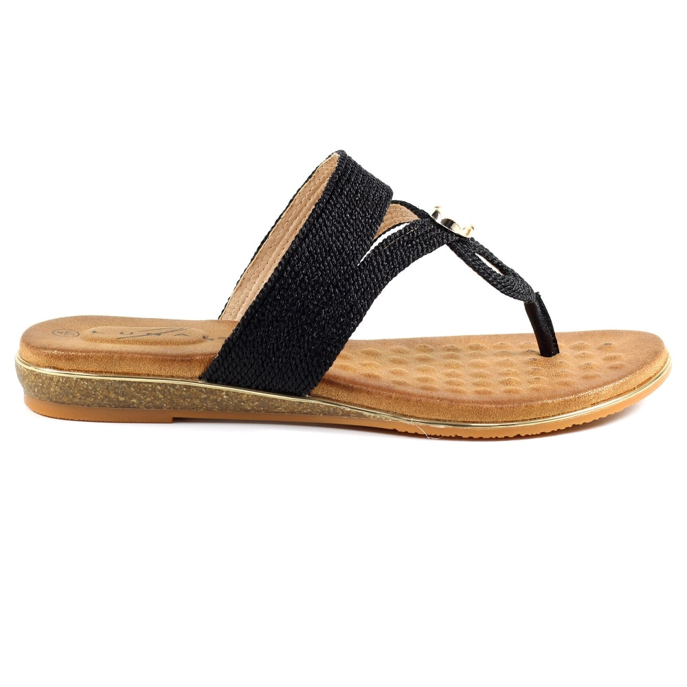 Ezra Black Toe Post Sandals