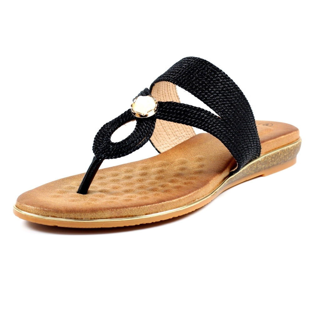 Ezra Black Toe Post Sandals