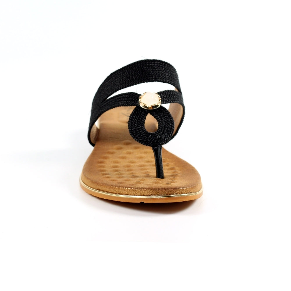 Ezra Black Toe Post Sandals
