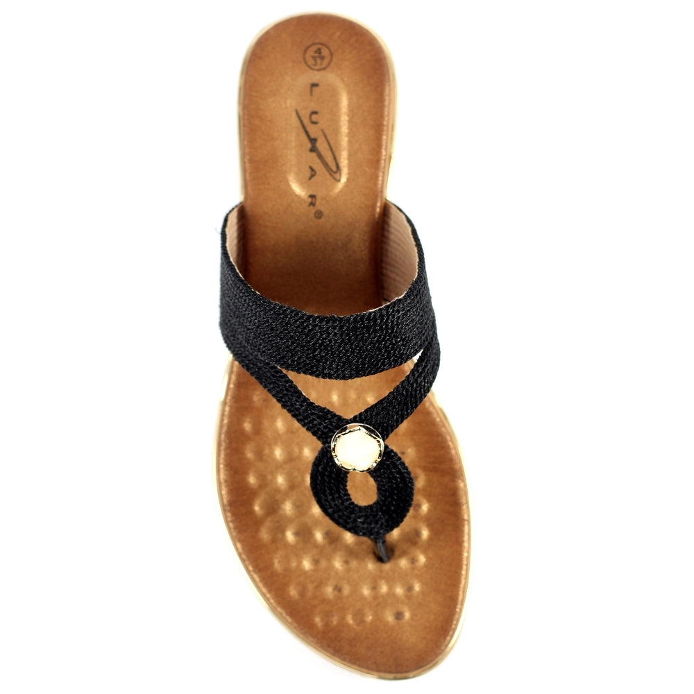 Ezra Black Toe Post Sandals