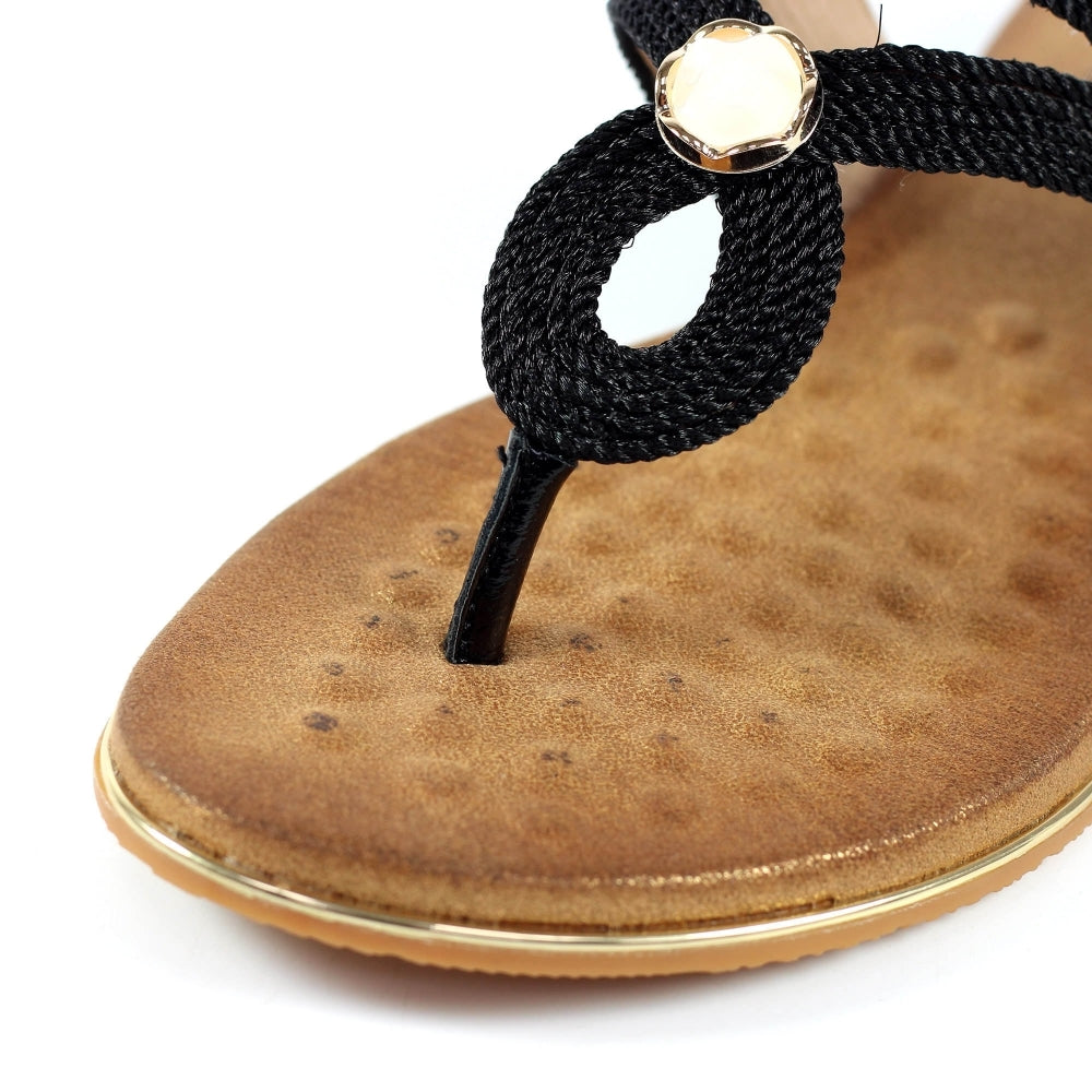 Ezra Black Toe Post Sandals