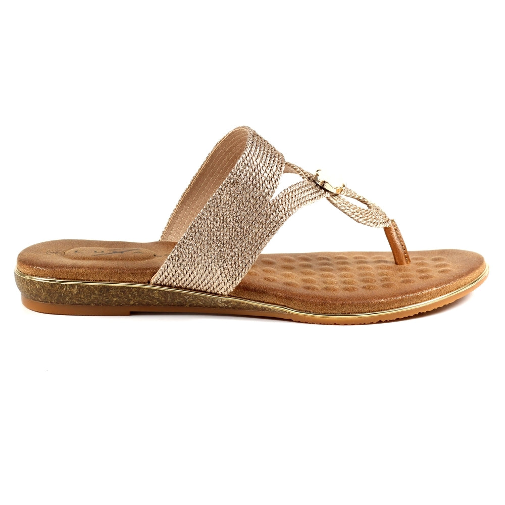Ezra Rose Gold Toe Post Sandals