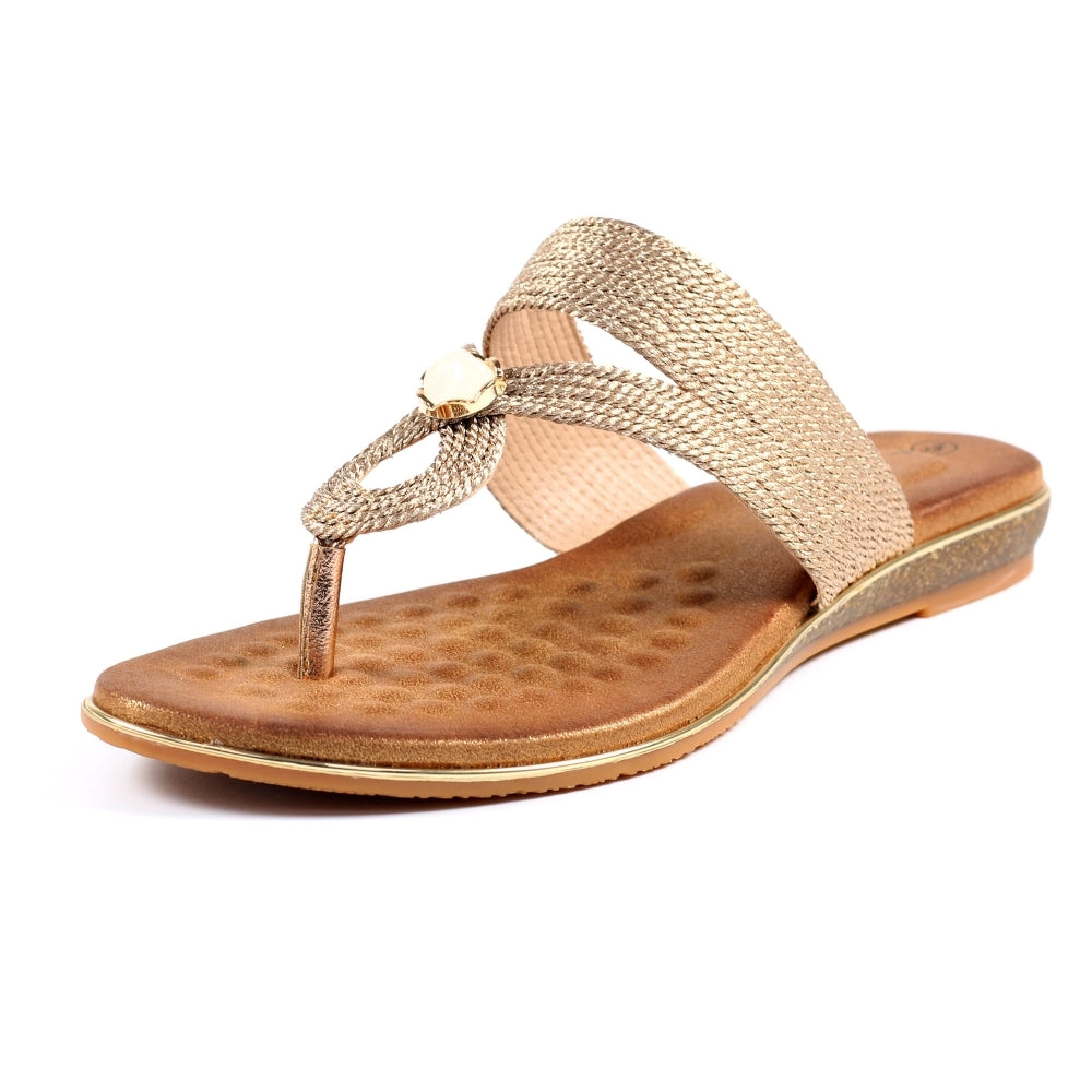 Ezra Rose Gold Toe Post Sandals