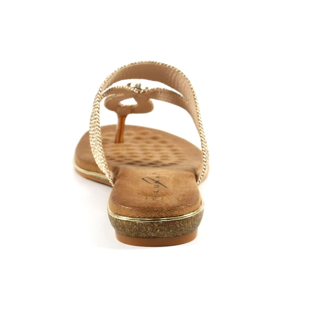 Ezra Rose Gold Toe Post Sandals