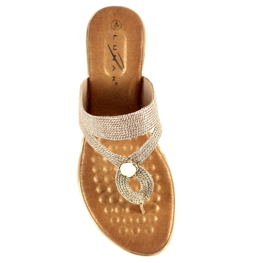 Ezra Rose Gold Toe Post Sandals