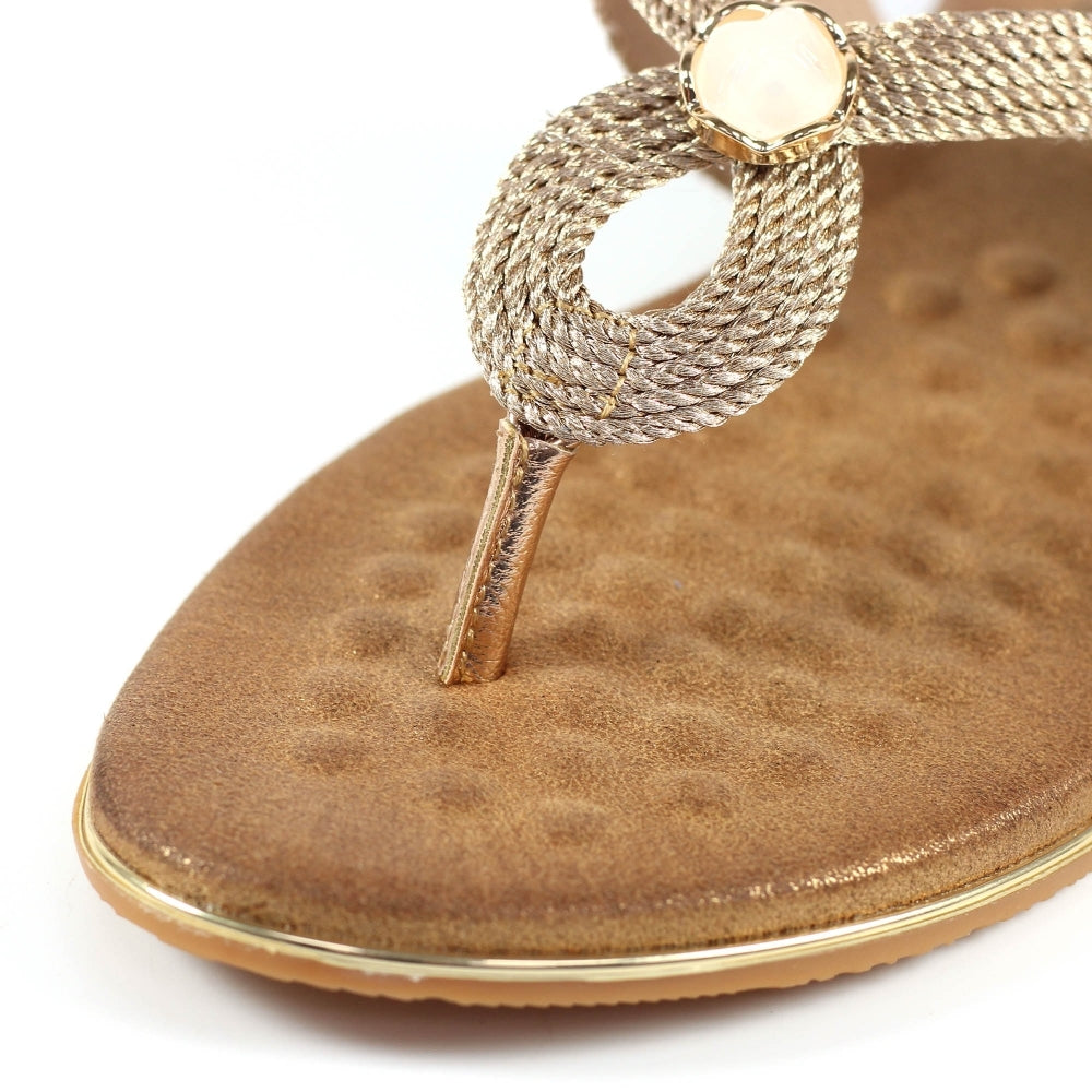 Ezra Rose Gold Toe Post Sandals