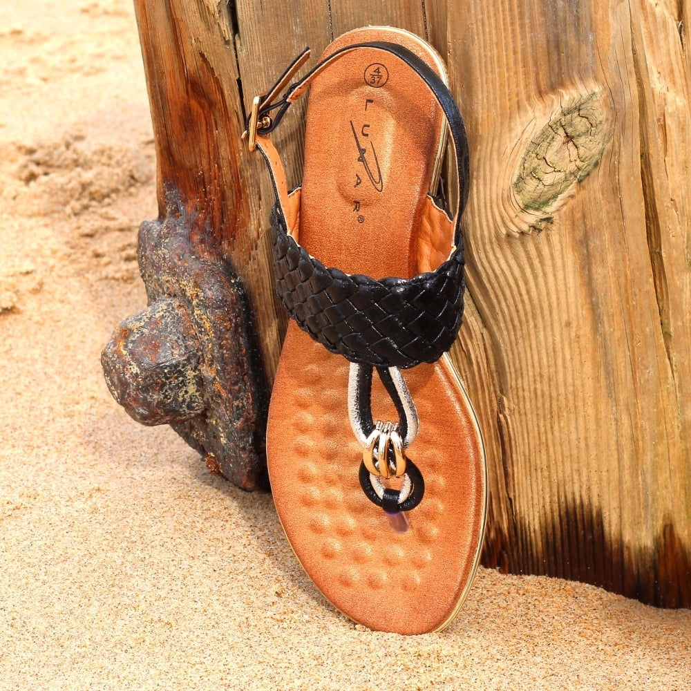 Dawley Black Sandals