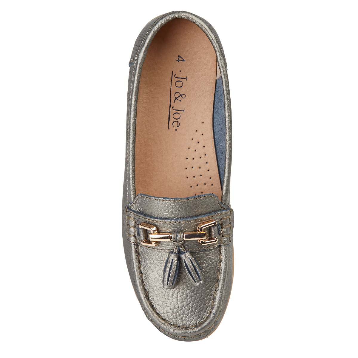 Nautical Leather Loafer Gunmetal
