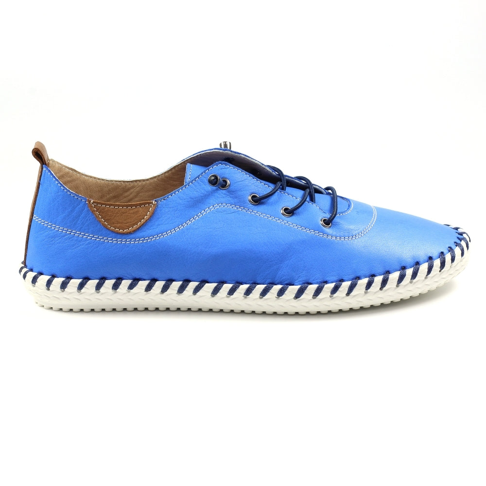 St Ives Leather Pumps Cobalt