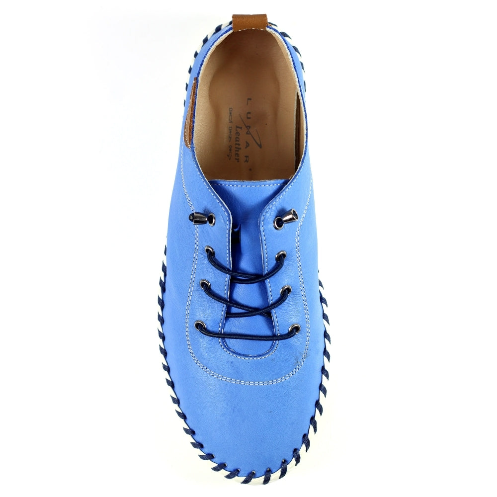 St Ives Leather Pumps Cobalt