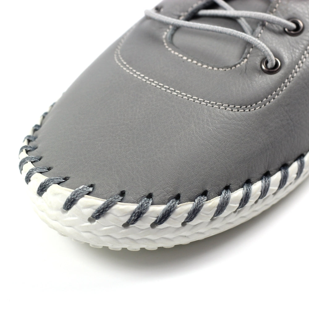 St Ives Leather Pumps Grey