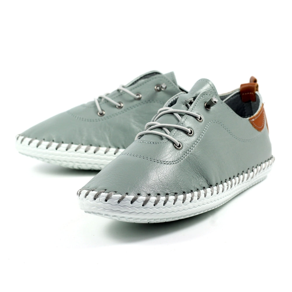 St Ives Leather Pumps Grey