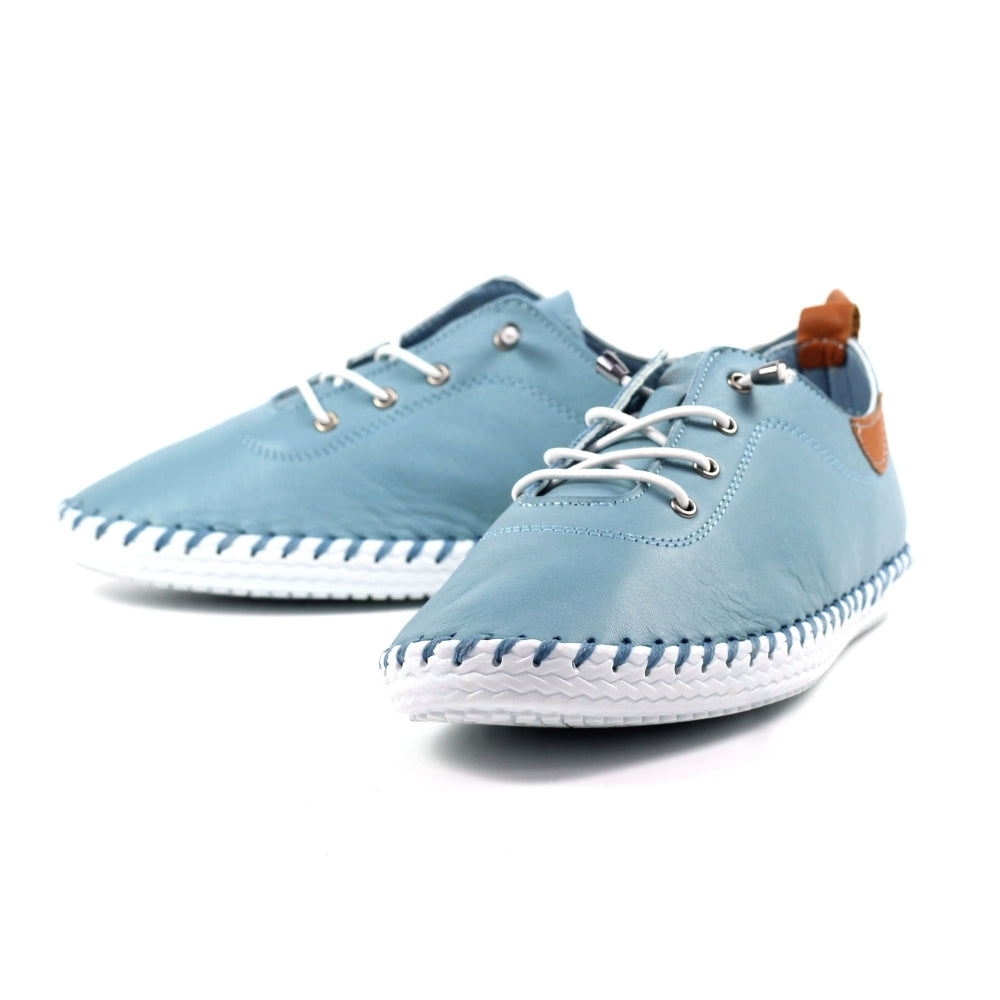 St Ives Leather Pumps Pale Blue