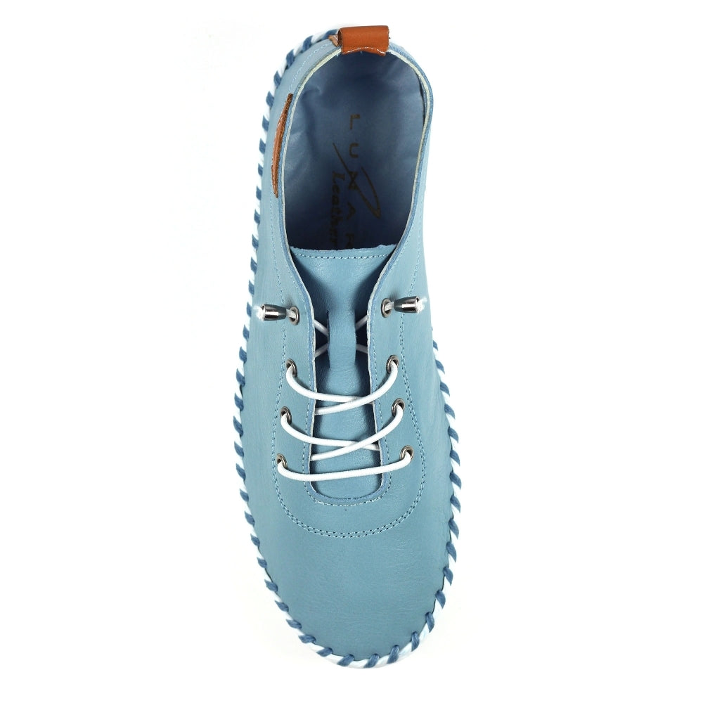 St Ives Leather Pumps Pale Blue