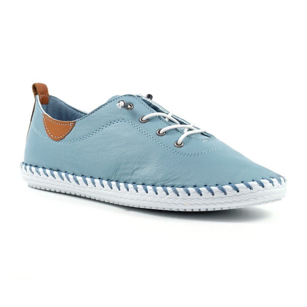 St Ives Leather Pumps Pale Blue