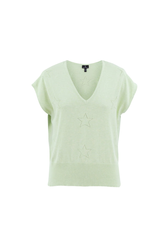 Pointelle Star Knit Top Reversible
