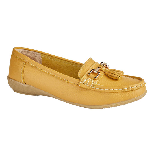 Nautical Leather Loafer Mustard