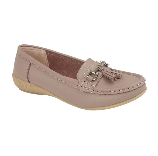 Nautical Leather Loafer Dusky Rose