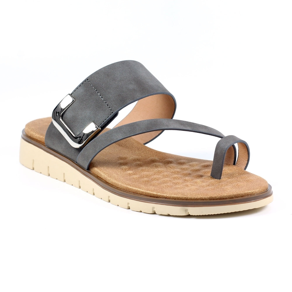 Ellis Beige Toe Loop Sandals