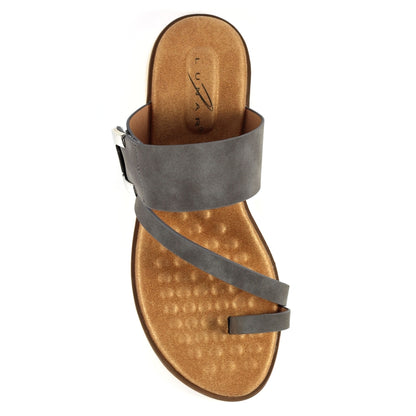Ellis Grey Toe Loop Sandals