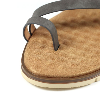 Ellis Grey Toe Loop Sandals