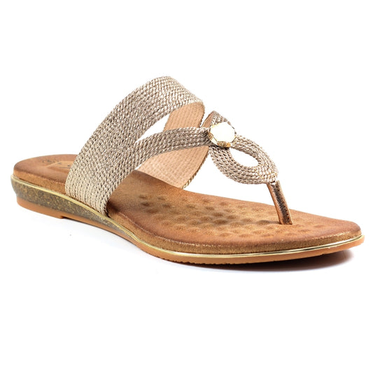 Ezra Rose Gold Toe Post Sandals