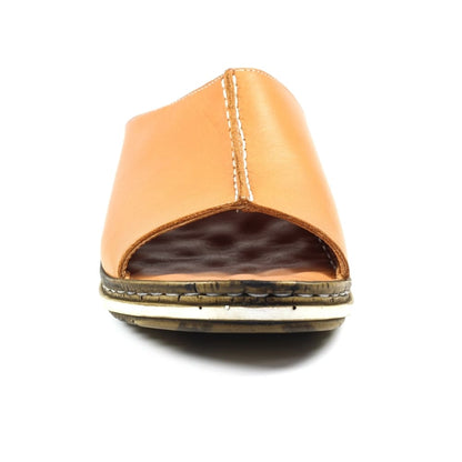 Harmony Tan Leather Mule Sandals