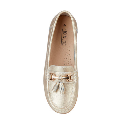 Nautical Leather Loafer Gold