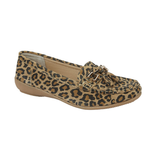 Nautical Suede Loafer Leopard