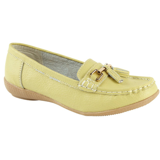 Nautical Leather Loafer Lime