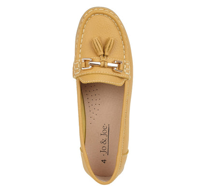 Nautical Leather Loafer Mustard