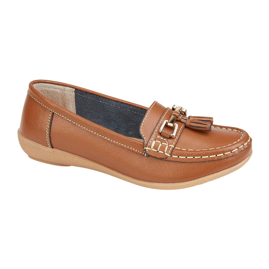 Nautical Leather Loafer Tan