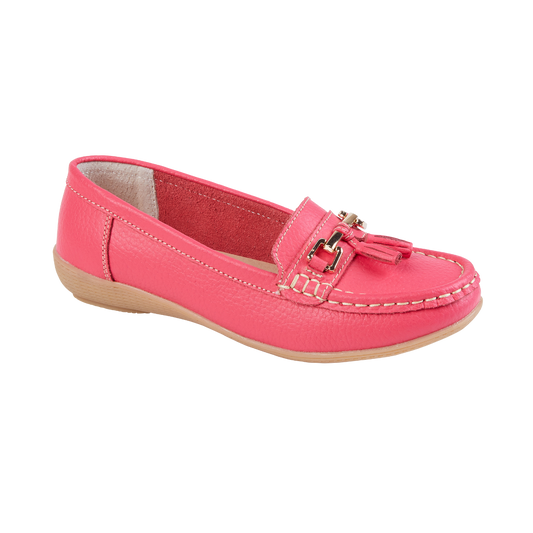 Nautical Leather Loafer Watermelon